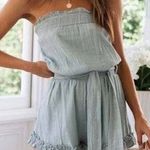 Florocoo Light Blue Strapless Romper Photo 0