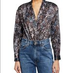 ASTR  The Label Yvette Sequin‎ Print Bodysuit NWT Large Photo 2