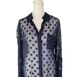 Diane Von Furstenberg  - Lorelei Star USA Embellished Sheer Blouse Sz 6 Photo 4