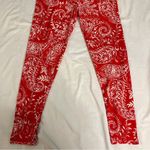 LuLaRoe 3/$15 LULA ROE Red & White Bandana Print Boho Chic Leggings, TC Photo 3
