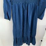 Old Navy Smocked Indigo Maxi Bitton Ruffle Longline Lyocell Large Photo 7