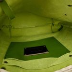 PORTLAND LEATHER | Super Unicorn Green Apple Zipper Dark Brown Handles | Medium Photo 8