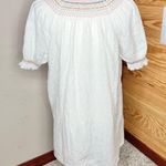 Madewell Rainbow Smocked Trapeze Mini Dress Kimono Floral Pale Parchment Large Photo 4