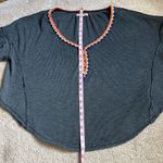 We The Free  Oversized Grey Waffle Knit Short Sleeved Henley   Size Small Photo 5