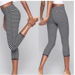 Athleta  Leggings Womens X Small Black White Stripe‎ Chatarunga Capri Crop Photo 1