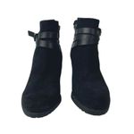 Sam Edelman Hannah Black Suede Leather Strap Almond Toe Chelsea Ankle Boots 8.5 Photo 1