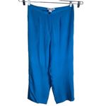 WinterSilks Womens 100% Silk Wide Leg Turquoise Blue Pant Size Petite Large Photo 1