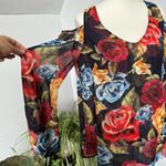 Show Me Your Mumu  Sheer Cold Shoulder‎ Floral Rose Tunic Blouse Bell Sleeves Sm Photo 6