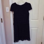 Suzi Chin for Maggy Boutique Navy Crocheted Short Sleeve Above the Knee Dress Blue Size 10 Photo 4