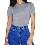 American Apparel Mix Modal Fitted Short Sleeve Tee XS, Heather Charcoal Photo 1
