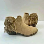 American Eagle  Boots Brown Tan‎ Suede Fringed Side Zip Womens Size 9.5 Photo 5