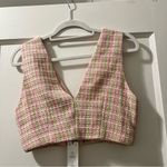 ZARA  CROPPED WAISTCOAT WITH RHINESTONE BUTTON Size Medium NWT Photo 3