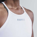 Nobull NWT  Women’s Ribbed Logo Halter Tank - Medium - White Photo 0