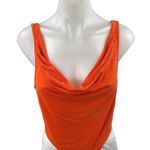 Urban Outfitters  Women's Orange Rib Knit Sleeveless Cowl Neck Crop Tank Top Sz S Photo 0