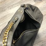 Large Gray Faux Leather Purse Photo 3