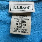 LL Bean Womens Quarter Zip Fleece Pullover Shirt Top Blue Outdoor Winter XL Photo 7