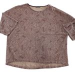 ZARA  Shirt Womens Small‎ Red Brown Geometric Pleat Textured Top Oversized Photo 0