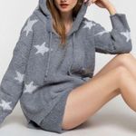 POL black star printed fleece pullover sweater Photo 2