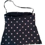 DKNY Swim Bathing Suit Top only Black with Gray Polka dots Loose Fit Small Photo 6
