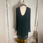 Sanctuary Green Polka Dot Choker Neck Long Sleeve Shift Dress Size Large Photo 5