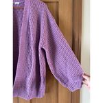 Zyia Active Lilac Petra Chunky Knit Cardigan Puff Sleeves Women’s size Small Purple Photo 4