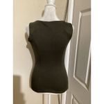 Banana Republic Top Womens XXS Dark Olive Green Sleeveless Fitted Stretch Shirt Photo 3