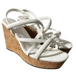 Women Platform Wedge Sandals Cork Slingback Wedges Espadrilles Heels Summer White Size 10 Photo 0