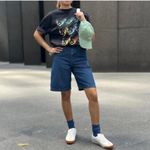 Uniqlo U 10" Denim Half Shorts Jorts Blue Size 24 Photo 2