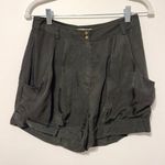 Diane Von Furstenberg  Silk High Waisted Shorts Size 4 Green Photo 0