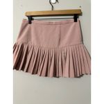 BCBGMAXAZRIA  Pink Pleated Mini Skirt Women Size 0 Lace Trim Photo 3