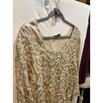 Soulmates  Womens‎ Top 1X Champagne Gold Floral Lace Lined Long Sleeve Elegant Photo 1