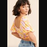 l*space L Josie Floral Puff Sleeve Cut Out Crop Top S Photo 1