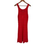 C&C California  Red Crochet Knit Coverup Dress size Large Sleeveless Tank Scoop Photo 7