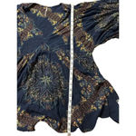 Free People  V-Neck Tunic Size XS Boho Lagen Look Flowy Blue Blouse Top Photo 6
