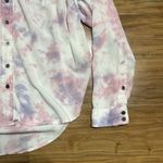 Torrid  Shirt Top Button Front Blouse Long Sleeve Pocket Pink/Purple Tie Dye Sz 0 Photo 2