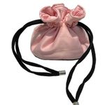 None satiny smooth pink drawstring close circular jewelry pouch travel case A1 4405 Photo 0