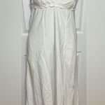 Free People  Dress Medium Maxi Long Aline White Crochet Smocked Halter Top Photo 0