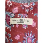 Natural Life  Boho Maxi Dress L Red Floral Patchwork‎ Cuff Festival Style Photo 2