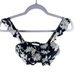 Unique Vintage Womens Swim Top Size XS Black & White Daisy Print Southampton Photo 0
