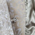 Pamela McCoy Leather‎ Jacket Womens M Cream Silver Animal Print Banded Longline Size M Photo 6