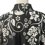 Anthony Richards Black White Floral Hawaiian SS 1/2 Zip Robe Loungewear Medium Photo 6