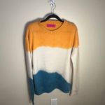 The Elder Statesman Colorblock 100% Cashmere Sweater Size Large Orange Photo 7