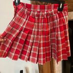 Aerie  Red Plaid Skirt Photo 1