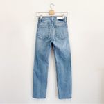 RE/DONE 70s Stove Pipe High Rise Straight Crop Jeans in Light Stone Size 26 Photo 4