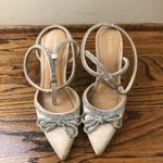 EXPRESS  Women's Chic Cream and Silver Strappy Heels Photo 1
