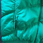 Aeropostale  Womens Puffer Vest Hooded Faux Fur Green Full Zip Med Plaid Lined Photo 7