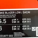 Nike New Blazer Low X Sacai Iron Grey Photo 10