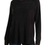 Sweet Romeo  Pullover Sweater Long Sleeve Jewel Neck Side Slits Black W US S NWT Photo 0