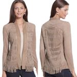 Chico's Faux Suede Fringed Boho Jacket Size 3 Photo 12
