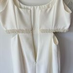 Likely  Taliah Feather-Embellished Cut-Out Midi-Dress Formal Bridal White Ivory Photo 12